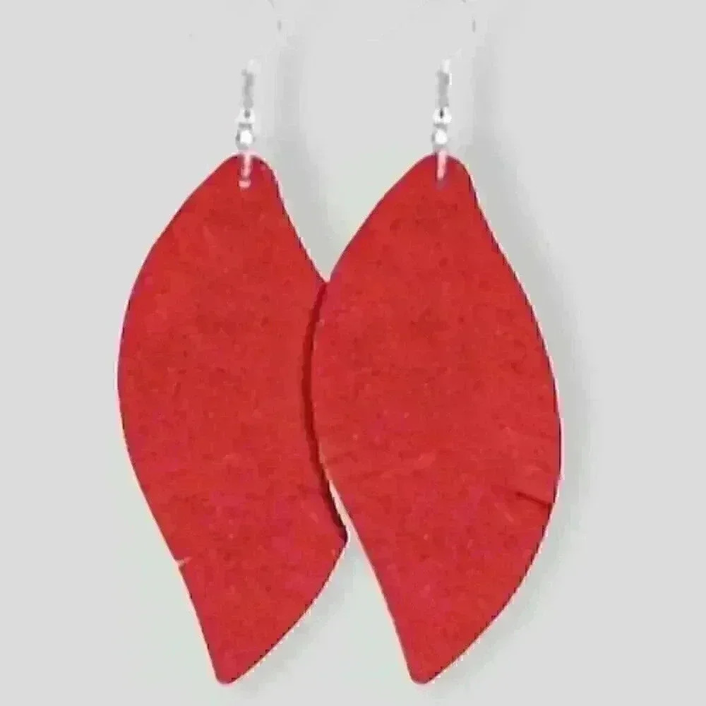 Leather Feather Earrings